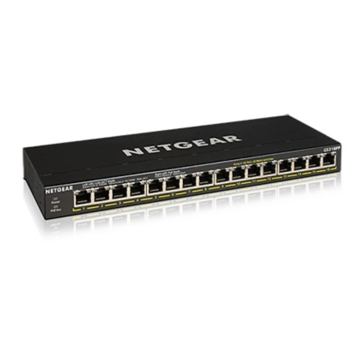 Network Switch Netgear GS316PP Unmanaged Gigabit (10/100/1000) (PoE) Black