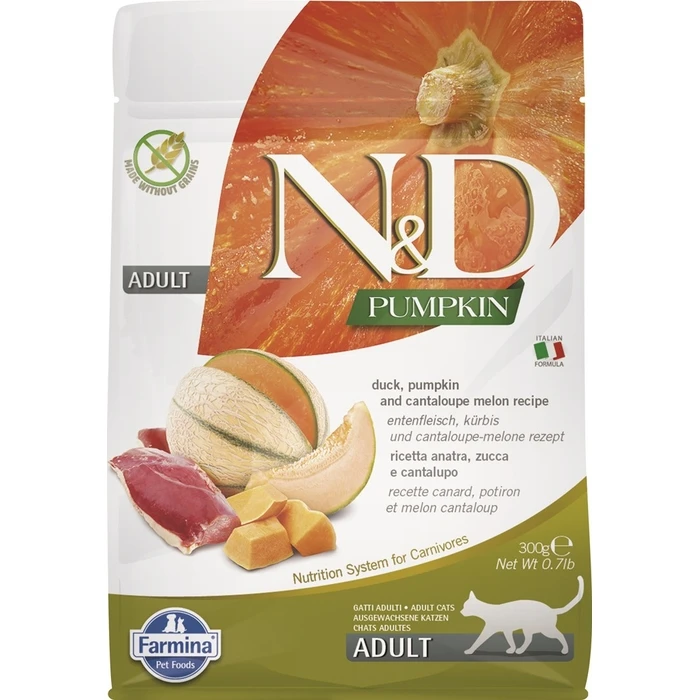 Ξηρά Τροφή Γάτας Farmina N&D Pumpkin Duck and Cantaloupe Melon Adult - 300 g
