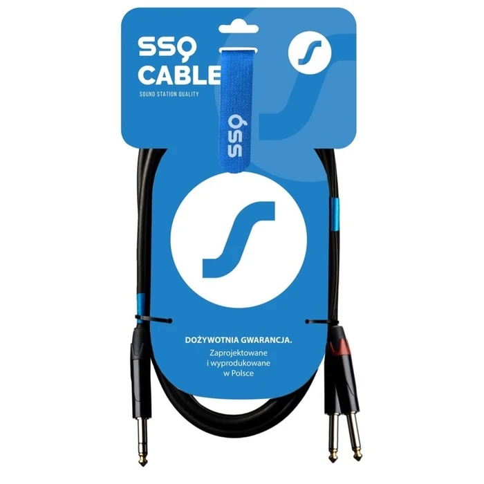 Καλώδιο 6.3mm SSQ JSJM2 SS-1453 Jack Stereo - 2x Jack Mono 2 m Black