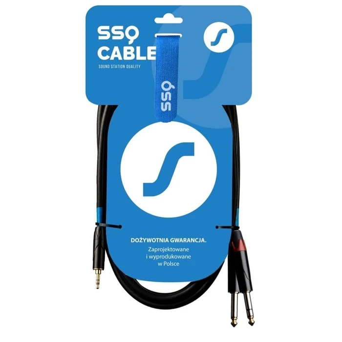 Καλώδιο 3.5mm SSQ MIJM3 SS-1815 Jack Stereo - 2x Jack Mono 6,3 mm 3 m Black