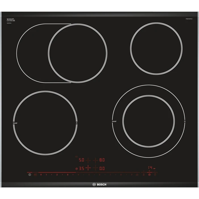 Εστίες Κουζίνας Bosch Serie 8 PKN675DP1D Black, Stainless steel Built-in ceramic 4 zone(s)