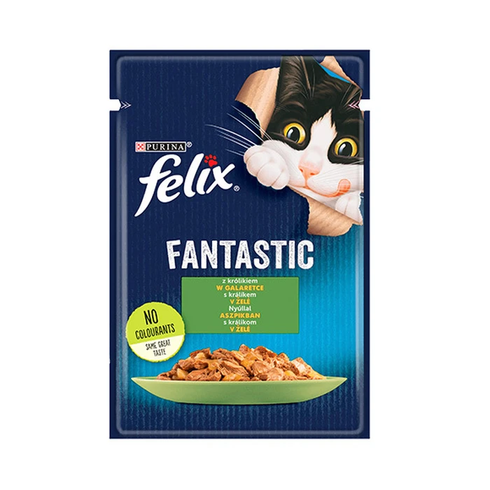 Υγρή Τροφή Γάτας Felix Fantastic rabbit in jelly 85 g