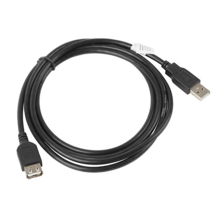 Καλώδιο USB LANBERG EXTENSION 2.0 AM-AF 1.8M (BLACK) CA-USBE-10CC-0018-BK
