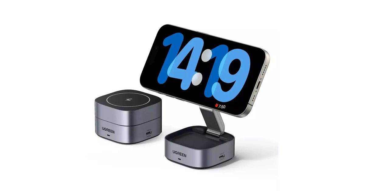 UGREEN Wireless Charger 2 in 1 for iPhone AirPods W256 20W Black with ...