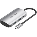 Vention USB Hub Type C to USB 3.0 x4 PD 100W TNBHB Gray