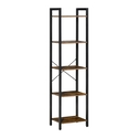 HOMCOM Bookshelf Industrial Style with 5 Shelves 40x30x154cm