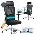 SONGMICS Ergonomic Swivel Office Chair Mesh Black OBN067BH01