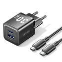 VENTION Φορτιστής GaN 2 Θυρών USB C A 70W 22 5W με Καλώδιο USB C σε USB C 5A 1M EU Plug Gray TZ FCGH0 EU