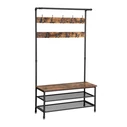 Μεταλλικό Έπιπλο Εισόδου Vasagle 3 Ράφια και 9 Διπλές Κρεμάστρες 100 x 182 x 41.5 cm