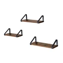 VASAGLE Σετ Επιτοίχια Ξύλινα Ράφια 40 x 12 x 11 cm 3 τμχ LWS33BX