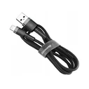 Καλώδιο USB Baseus Lightning Cafule 2.4A 1m Gray + Black (CALKLF-BG1)