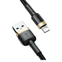 Καλώδιο USB Baseus Lightning Cafule 2A, 3m Gold/Black (CALKLF-RV1)