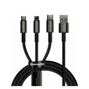 Καλώδιο USB Baseus Tungsten Gold Braided to Type-C / Lightning / micro USB 3.5A Μαύρο 1.5m