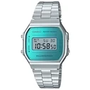 Ανδρικό Ρολόι Casio Vintage Iconic Ψηφιακό με Ασημί Μεταλλικό Μπρασελέ (A-168WEM-2EF)
