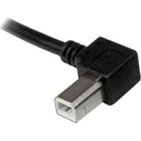 StarTech USB 2.0 Cable USB-A male - Μαύρο 3m Left Angled (USBAB3ML)