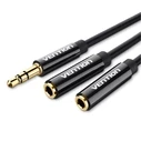 Αντάπτορας 3.5mm Vention Male to 2*3.5mm Female Stereo Splitter 0.3M Black ABS Type