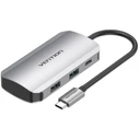 Vention USB Hub Type C to USB 3.0 x4 PD 100W TNBHB Gray
