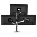Ergotron LX Dual Stacking Επιτραπέζια Βάση για 2 Οθόνες έως 40" Ασημί (45-549-026)