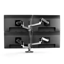 Ergotron LX Dual Stacking Επιτραπέζια Βάση για 2 Οθόνες έως 40" Ασημί (45-549-026)