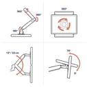 Ergotron LX Dual Stacking Επιτραπέζια Βάση για 2 Οθόνες έως 40" Ασημί (45-549-026)