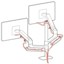 Ergotron LX Dual Stacking Επιτραπέζια Βάση για 2 Οθόνες έως 40" Ασημί (45-549-026)