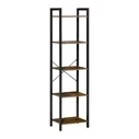 HOMCOM Bookshelf Industrial Style with 5 Shelves 40x30x154cm