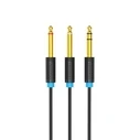 Vention Καλώδιο Ήχου Jack 6.3mm Αρσενικό σε 2x Jack 6.3mm Αρσενικά 1m Μαύρο BATBF VENBATBF