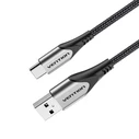 VENTION Καλώδιο USB A σε USB C Cotton Braided 3A 1.5M Gray Aluminum Alloy Type CODHG