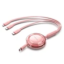 VENTION USB Cable 3 in 1 USB 2.0 Type C Male to USB C Male USB C Male and Lightning Male 5A Retractable 1.1 m Pink TRKPBE VENTRKPBE