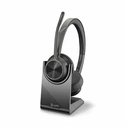 Poly Voyager 4320 UC Bluetooth Ακουστικά με μικρόφωνο και βάση φόρτισης USB-A