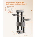 Feandrea Cat Tower, Height 160 cm, for large Cats, Gray-Black (PCT003W01) (FEAPCT003W01)