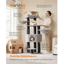 Feandrea Cat Tower, Height 160 cm, for large Cats, Gray-Black (PCT003W01) (FEAPCT003W01)