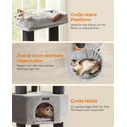 Feandrea Cat Tower, Height 160 cm, for large Cats, Gray-Black (PCT003W01) (FEAPCT003W01)