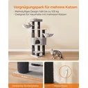 Feandrea Cat Tower, Height 160 cm, for large Cats, Gray-Black (PCT003W01) (FEAPCT003W01)