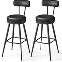 VASAGLE Bar Stools with Back Set of 2