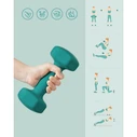 SONGMICS Dumbbells Set of 2 Dumbbells 3 kg Turquoise Green