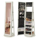 Songmics Jewellery Cabinet with Frameless Full Body Mirror (JJC62WT) (SNGJJC62WT)