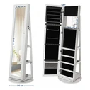 Songmics Jewellery Cabinet with Frameless Full Body Mirror (JJC62WT) (SNGJJC62WT)