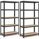 SONGMICS Heavy Duty Metal Shelving Unit Set of 2 5 Tier Black GLR042B01