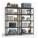SONGMICS Heavy Duty Metal Shelving Unit Set of 2 5 Tier Black GLR042B01