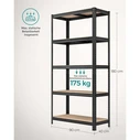 SONGMICS Heavy Duty Metal Shelving Unit Set of 2 5 Tier Black GLR042B01