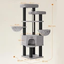 Feandrea Cat Tower XXl, Height 186.7 cm, up to 4 Cats, Σκούρο Γκρι & Μαύρο (PCT008G02) (FEAPCT008G02)