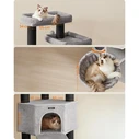 Feandrea Cat Tower XXl, Height 186.7 cm, up to 4 Cats, Σκούρο Γκρι & Μαύρο (PCT008G02) (FEAPCT008G02)