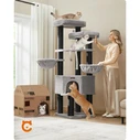 Feandrea Cat Tower XXl, Height 186.7 cm, up to 4 Cats, Σκούρο Γκρι & Μαύρο (PCT008G02) (FEAPCT008G02)
