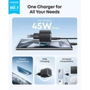 Anker Φορτιστής Τοίχου Nano GaN USB-C 45W - Μαύρος