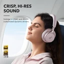 Anker Space One Ασύρματα / Ενσύρματα Over Ear Ακουστικά με 55 ώρες Λειτουργίας - Ροζ