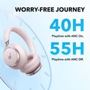 Anker Space One Ασύρματα / Ενσύρματα Over Ear Ακουστικά με 55 ώρες Λειτουργίας - Ροζ