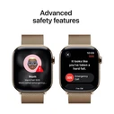 Apple Watch Series 11 Cellular Titanium 42mm Αδιάβροχο με eSIM και Παλμογράφο (Gold Titanium Case with Gold Milanese Loop)