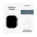 Apple Watch Ultra 3 Titanium 49mm Αδιάβροχο με eSIM και Παλμογράφο (Natural Titanium Case with Light Blue Alpine Loop - Small)