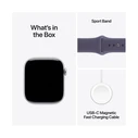 Apple Watch Series 11 Aluminium 42mm Αδιάβροχο με Παλμογράφο (Silver Aluminium Case with Purple Fog Sport Band - M/L)